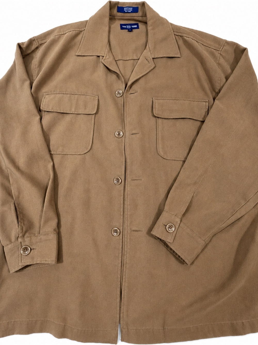 Alan Flusser Rich brown Button-Front Shirt Jacket-microsuede -Large
